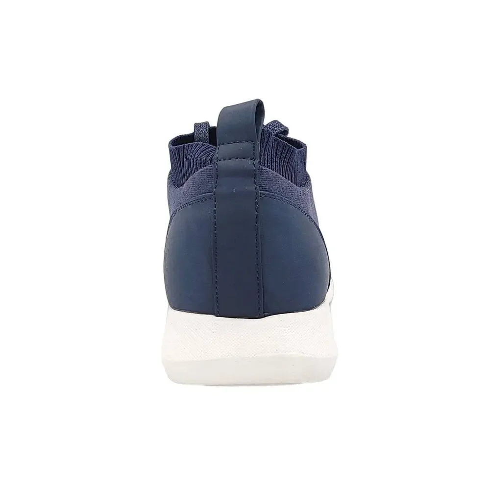 Bar III Men Lace Up Sock Sneakers Quinn Jogger Size US 9.5M Navy Blue Knit